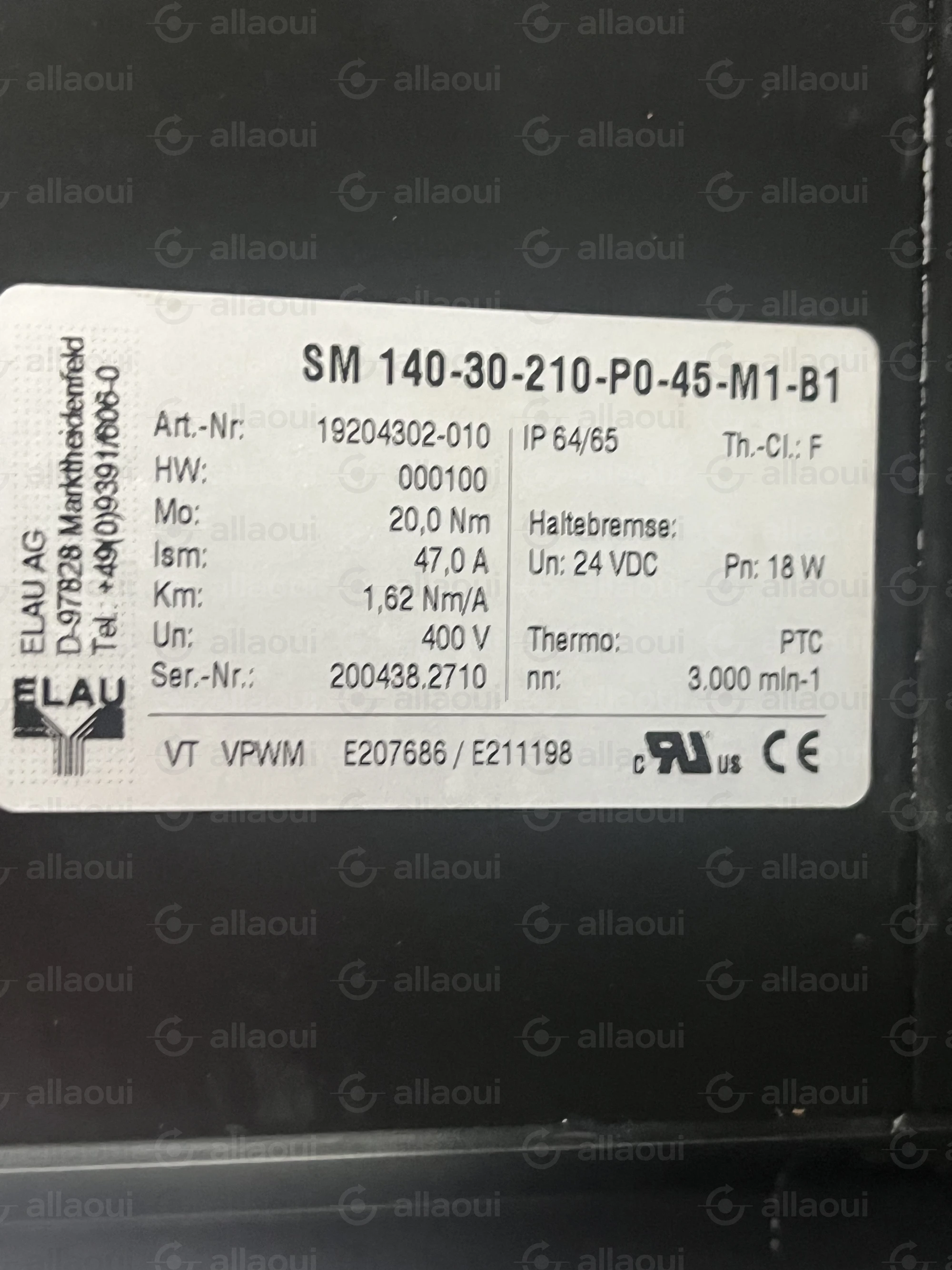 ELAU AG Motor SM 140-30-210-P0-45-M1-B1