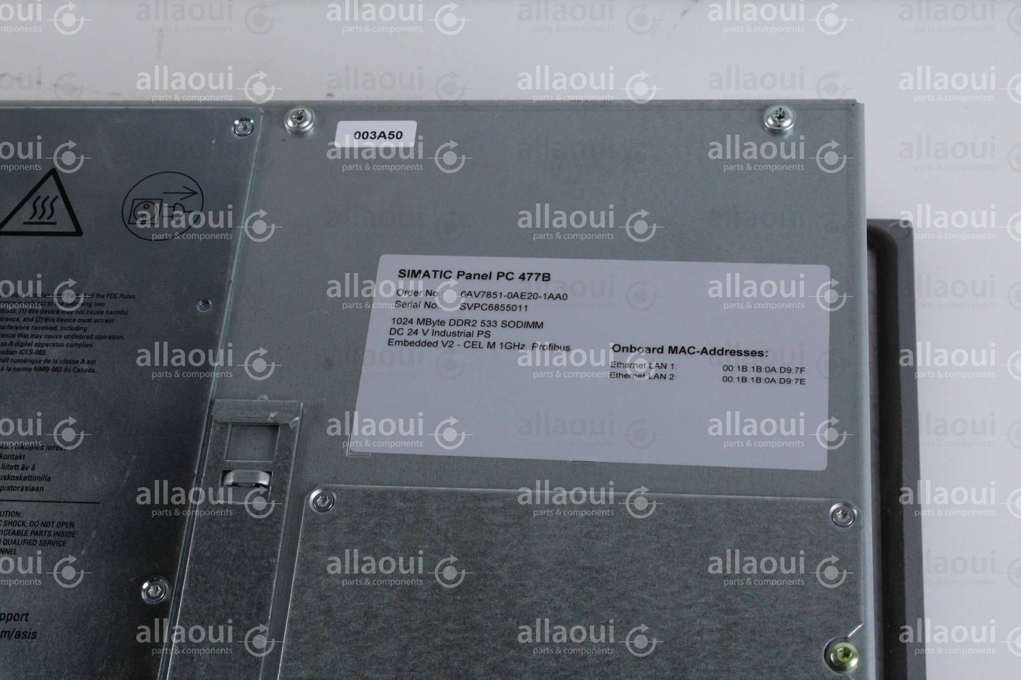 Siemens SIMATIC PANEL PC 477B 12" TOUCH DISPLAY SVPC6855011