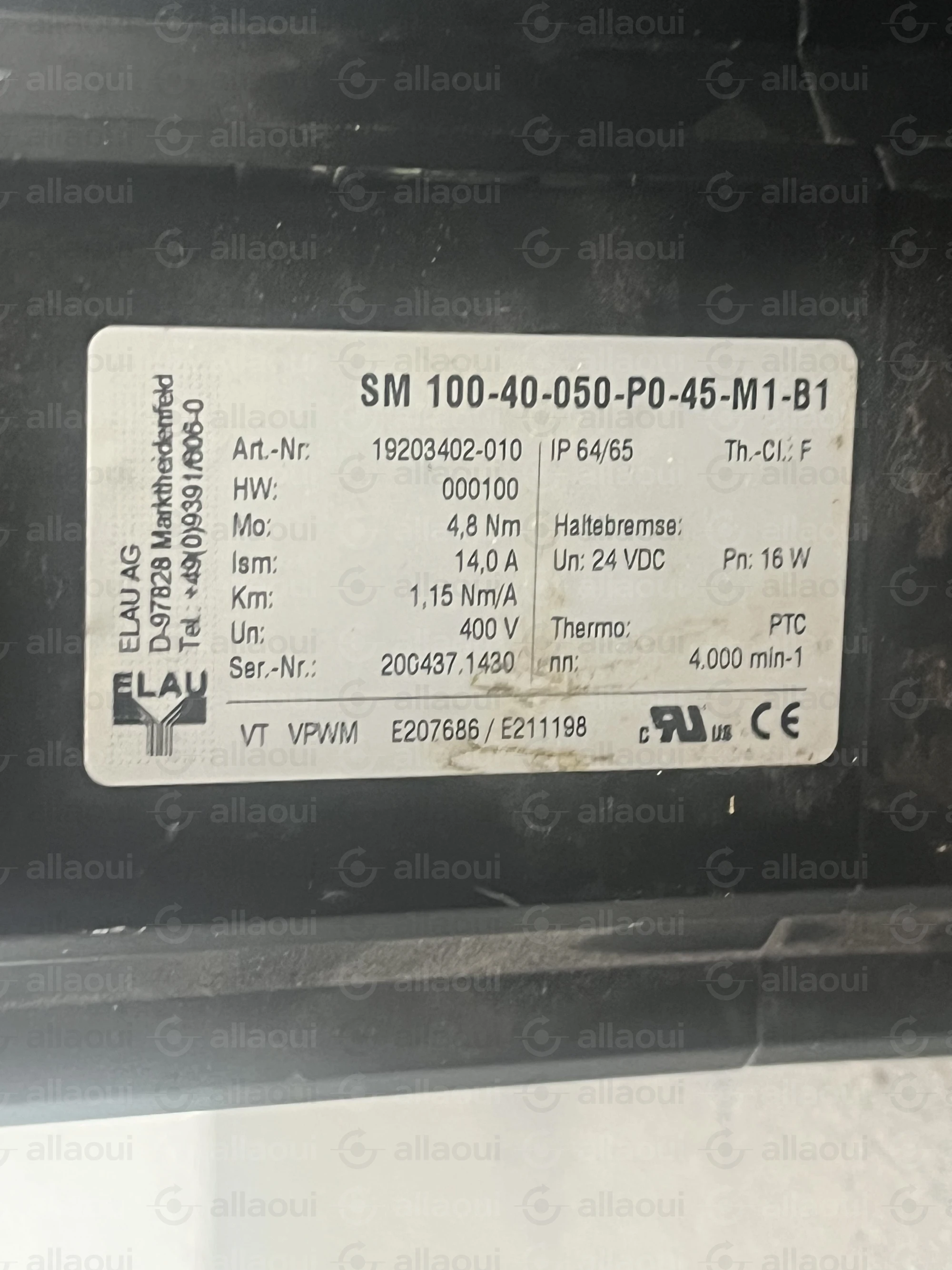 ELAU AG Motor SM 100-40-050-P0-45-M1-B1