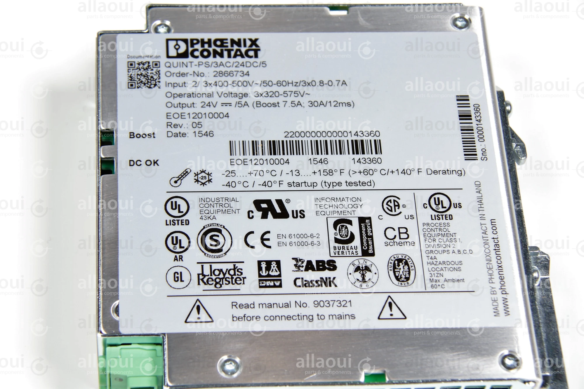 Phoenix Contact Power Adapter Quint-PS/3AC/24DC/5