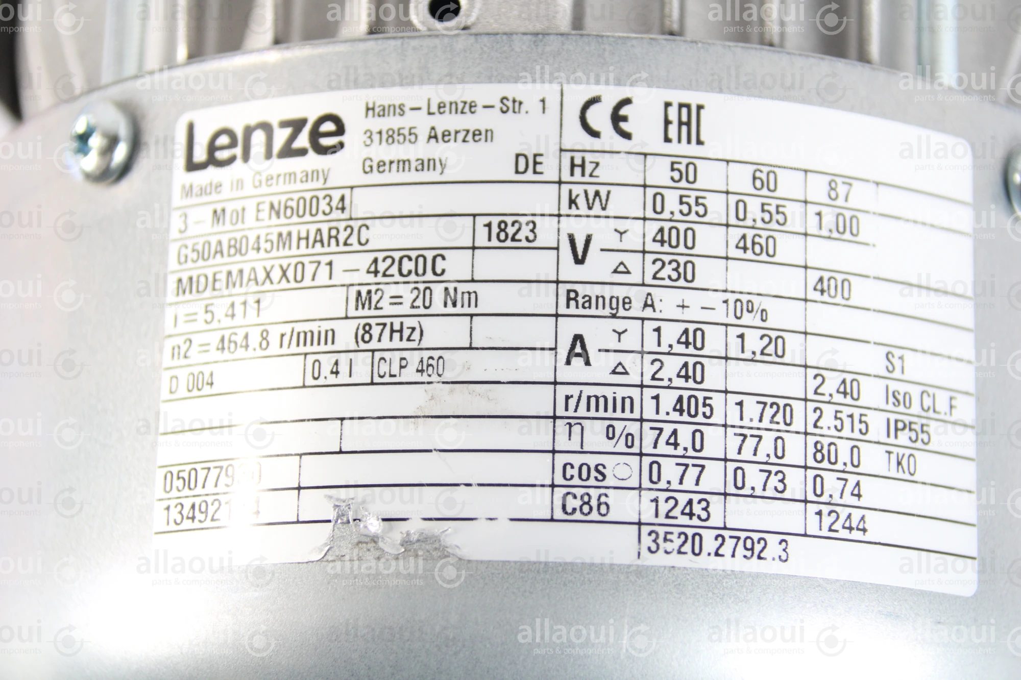 Lenze Motor G50AB045MHAR2C