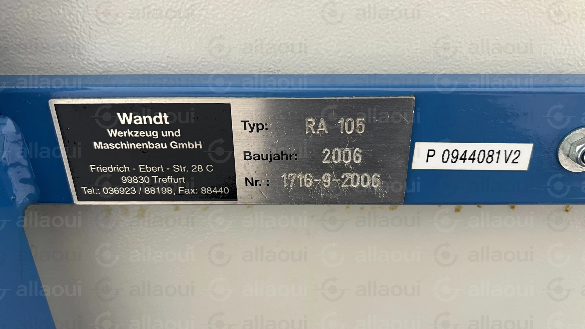 Wandt Plate Punch KBA Rapida 105 1716-9-2006