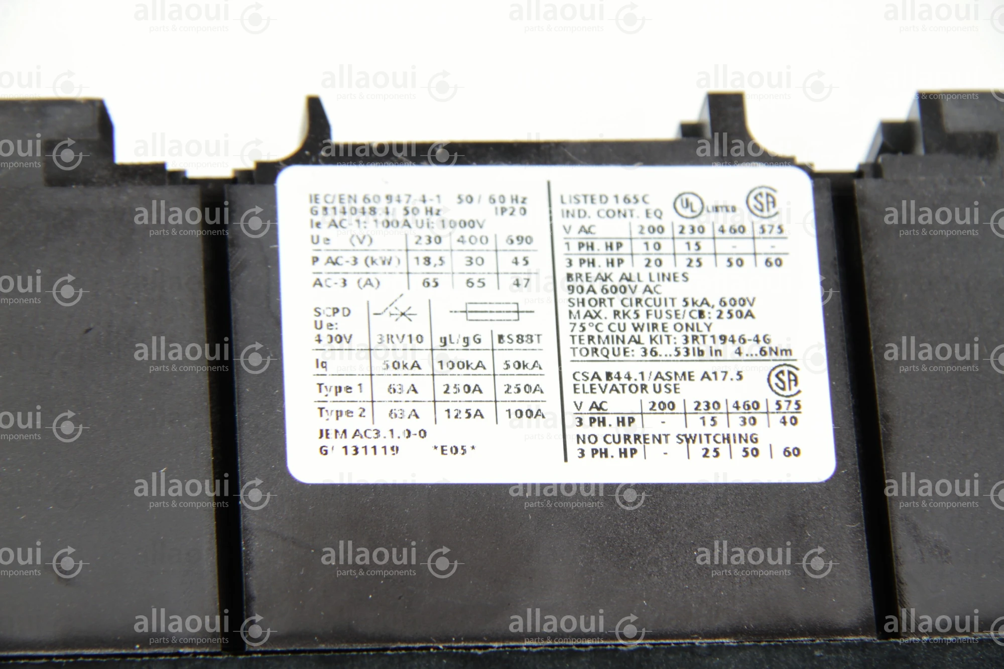 Siemens Contactor 3RT1044-1BB40