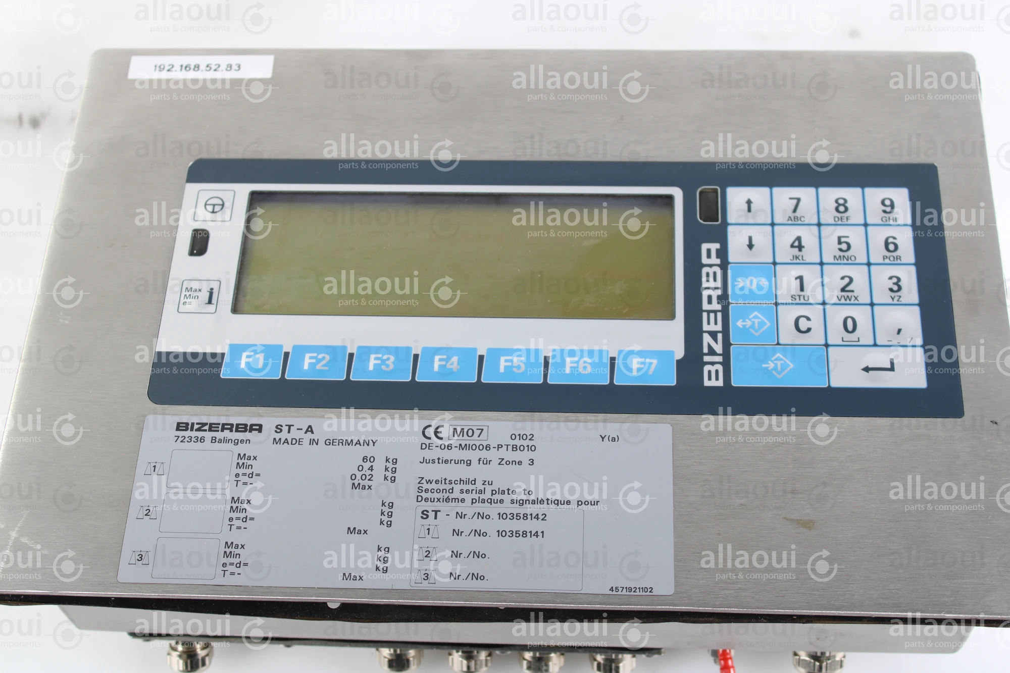 Bizerba Scale Control Panel 6.457.98.5.00.12