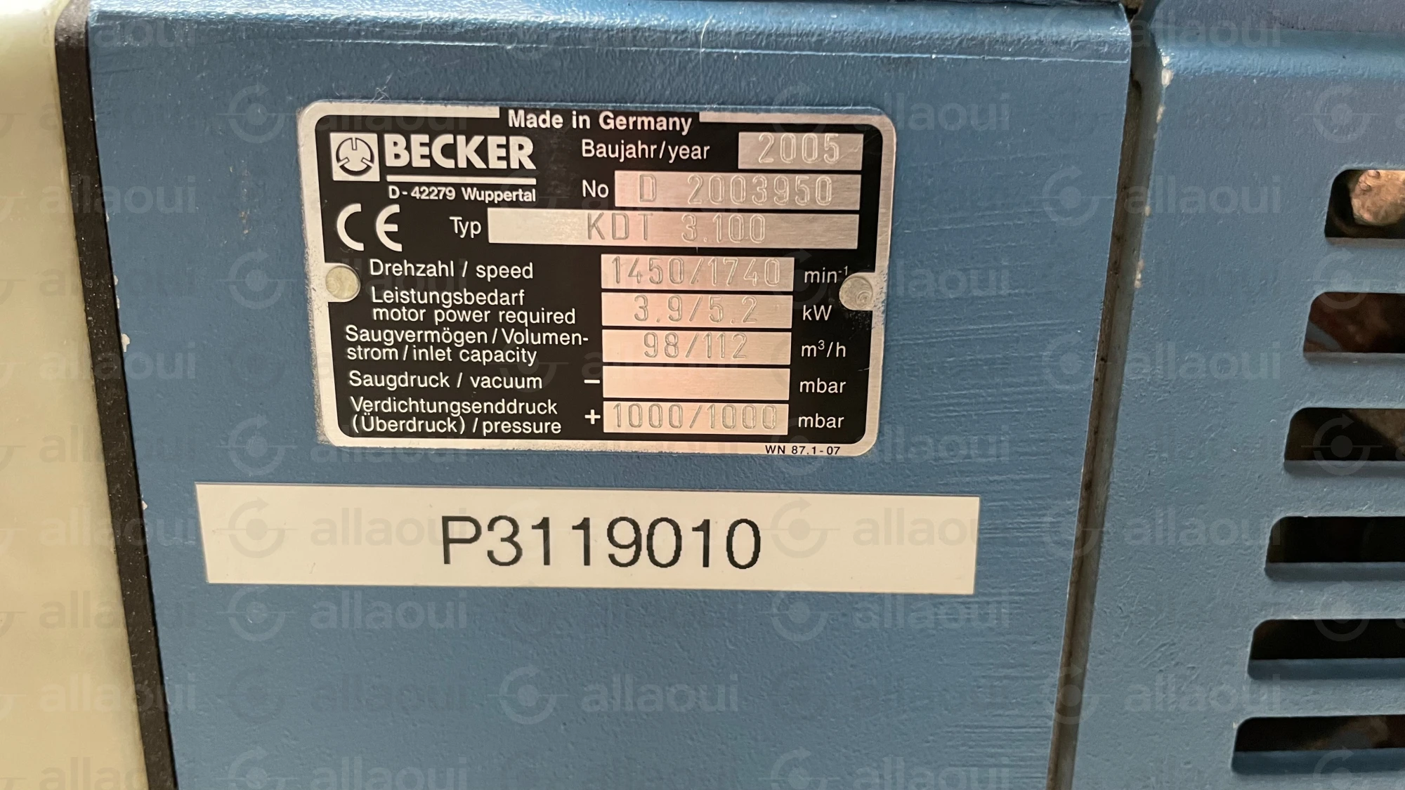 Becker Vacuum Pump KDT 3.100 KDT 3.100