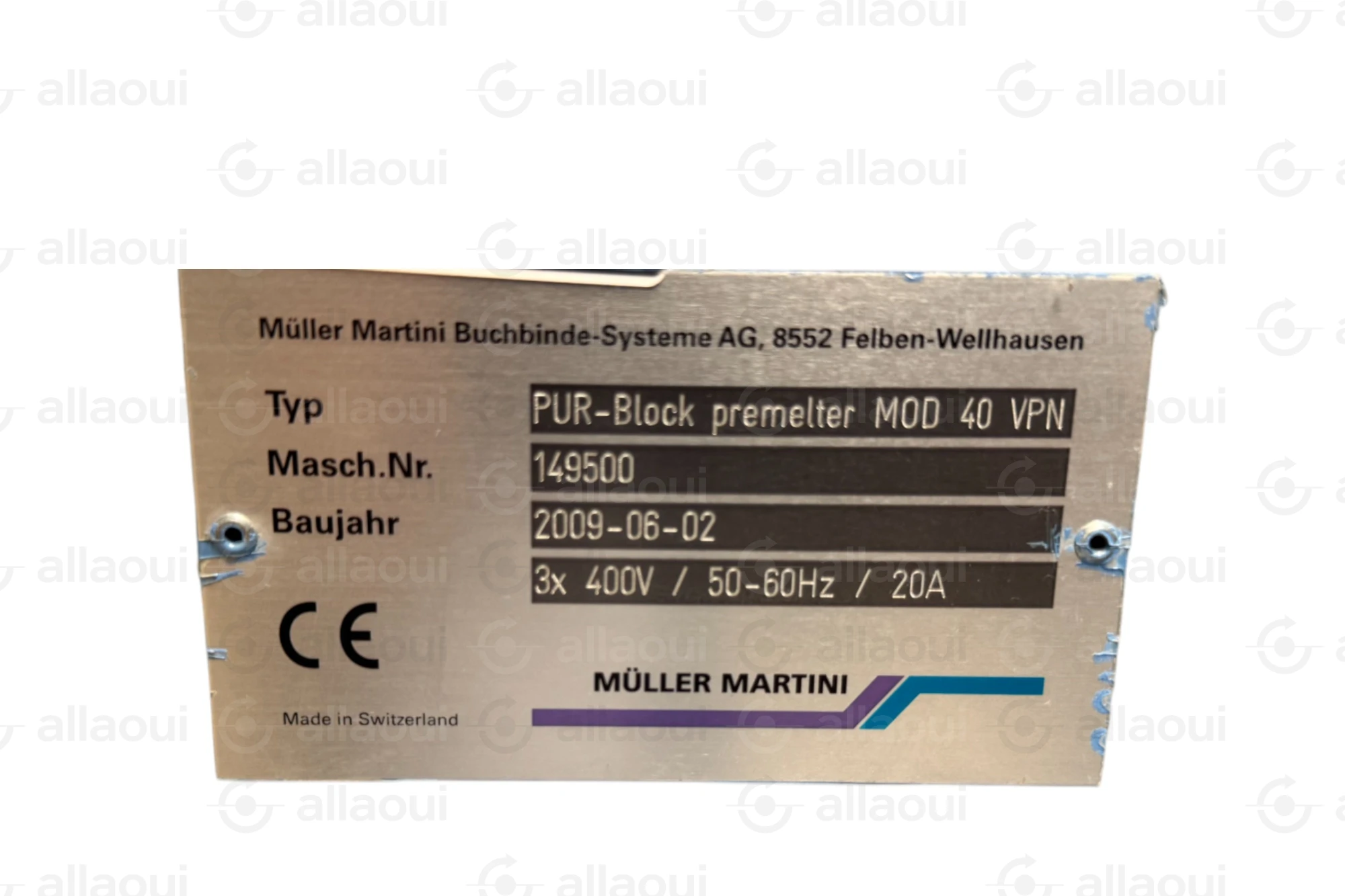 Müller Martini Pur Block Premelter Nozzle PUR-Block premelter MOD 40 VPN
