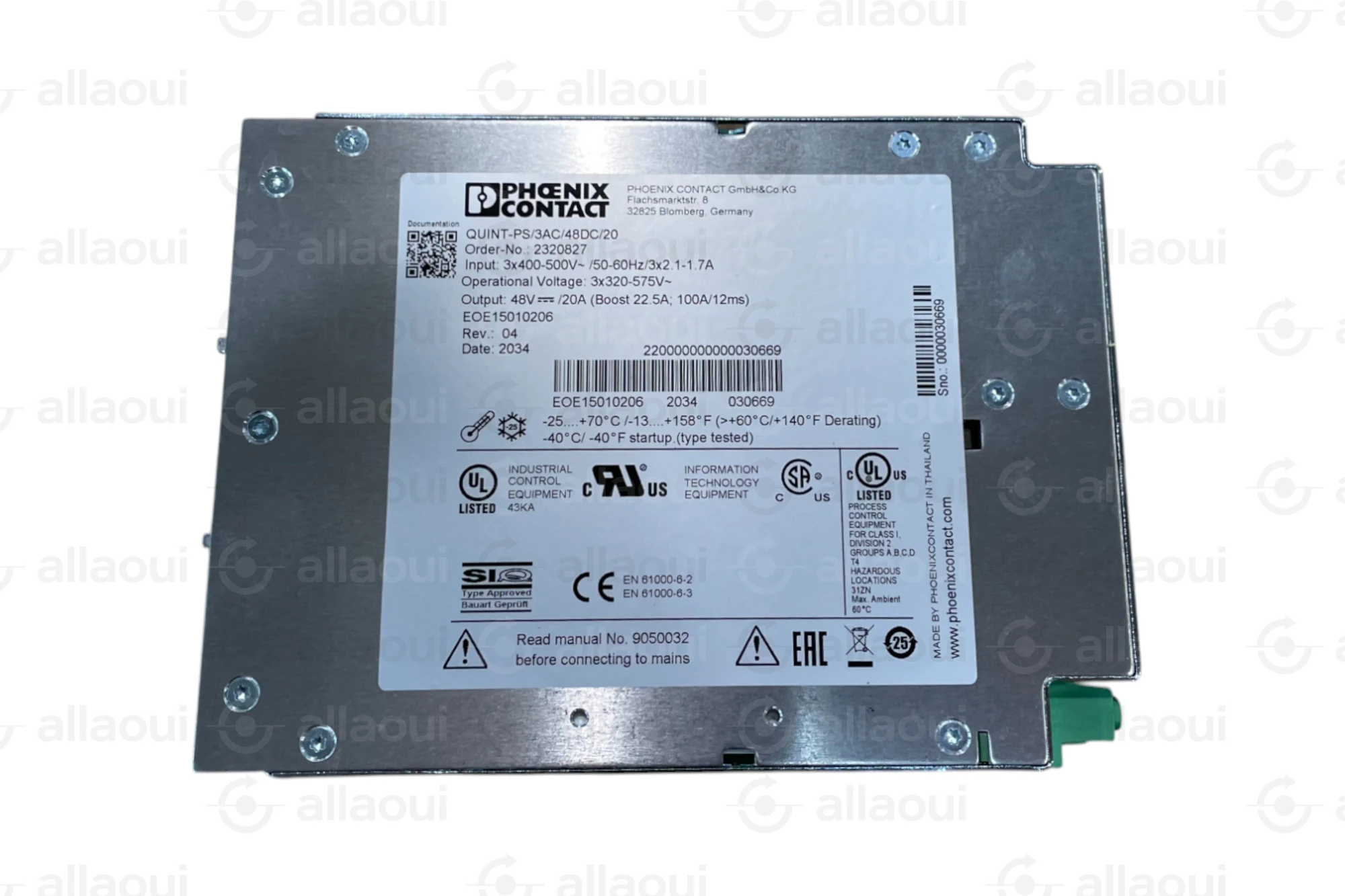 Phoenix Contact Power Supply QUINT-PS/3AC/48DC/20
