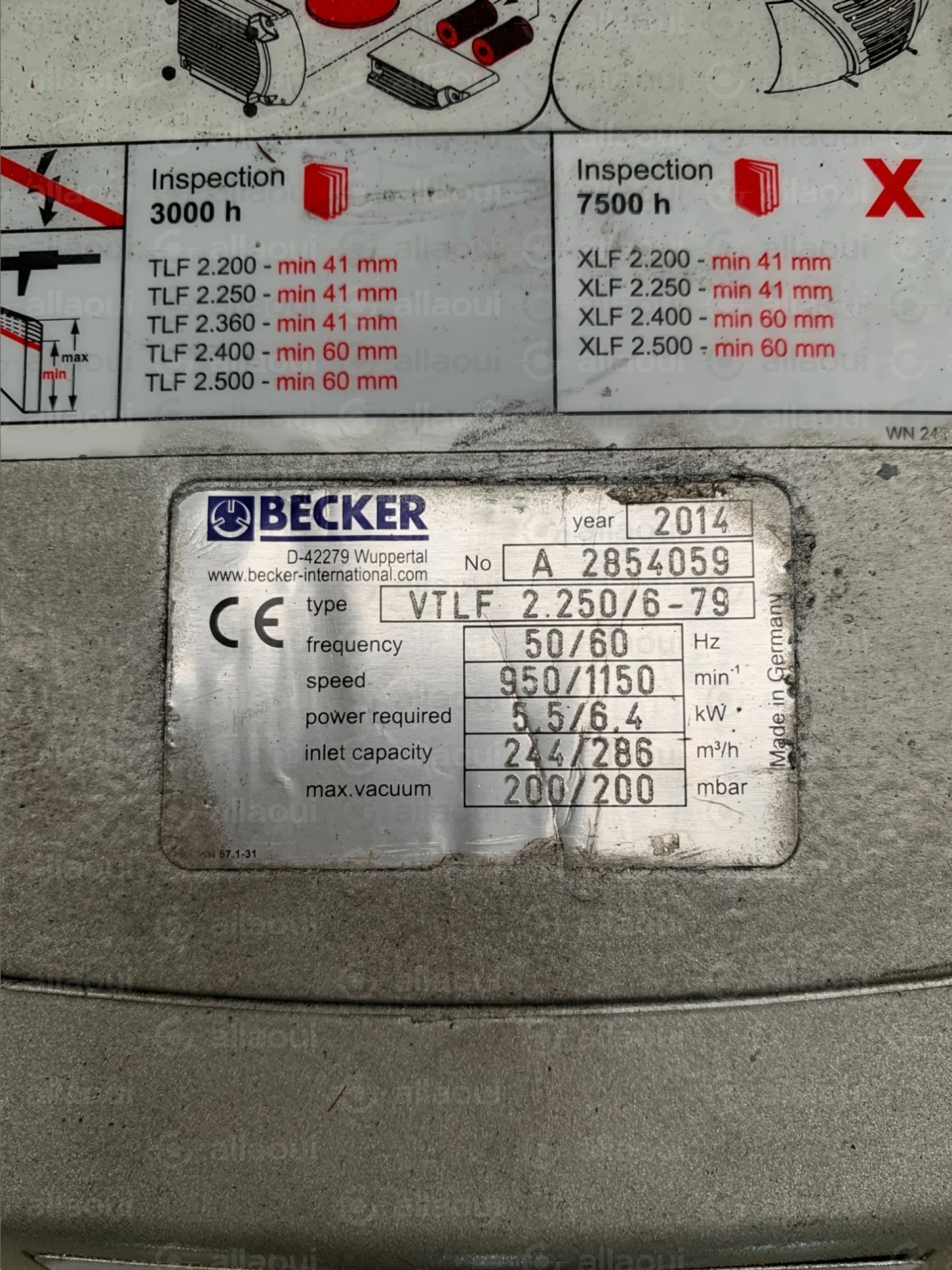 Becker Vacuum Pump VTLF 2.250/6-79